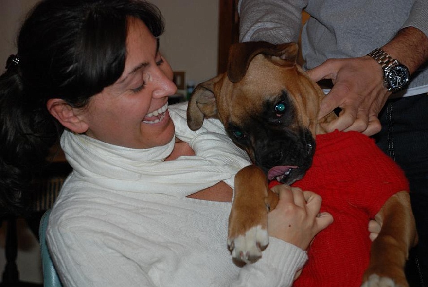 DSC_0075.JPG - Letizio and her young boxer.