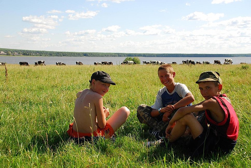 DSC_2701.JPG - Kids hten fr 50 Rubel am Tag (1,10 Euros) Khe in Newjansk.